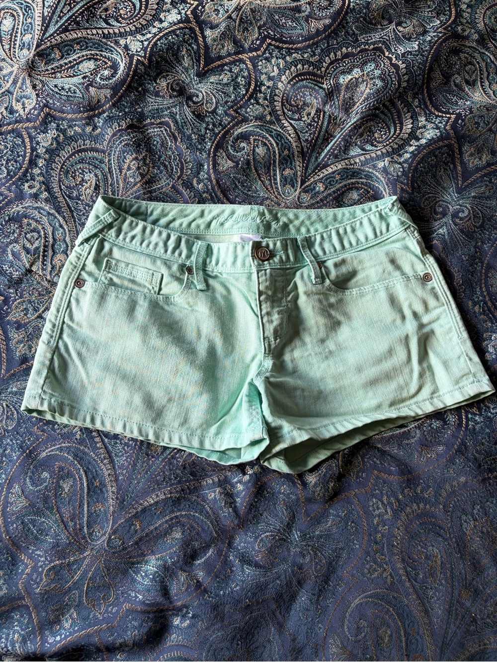 Mint Green Women's Denim Shorts